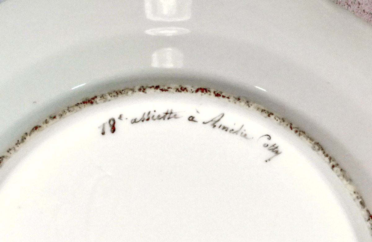 ASSIETTE en PORCELAINE de PARIS à décor cynégétique - Ep. 1ere MOITIE XIXe-photo-3
