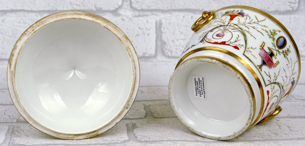 Sugar Bowl And Lid In Paris Porcelain - Salembier Decoration - 18th Century-photo-4
