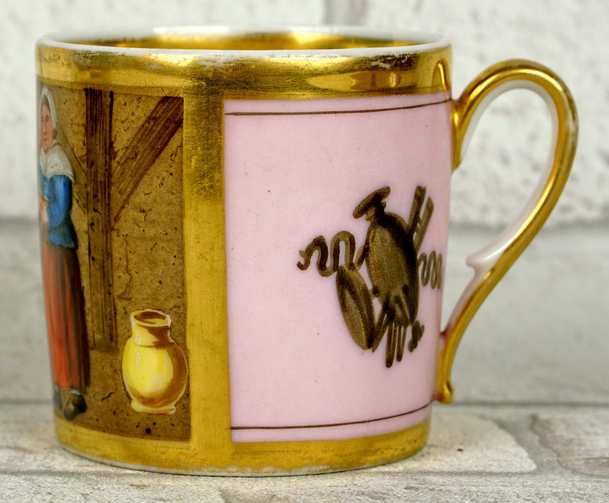  TASSE et sa SOUCOUPE en porcelaine de PARIS - Ep. DEBUT XIXe-photo-3