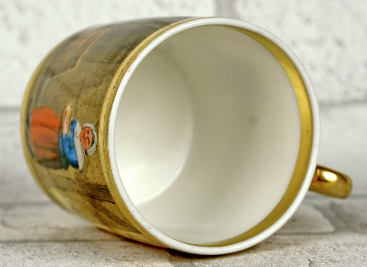  TASSE et sa SOUCOUPE en porcelaine de PARIS - Ep. DEBUT XIXe-photo-2