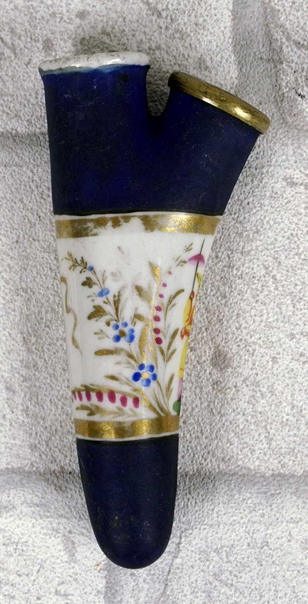 PIPE EN PORCELAINE DE PARIS - décor au "Chinois" - Ep. XIXe-photo-2