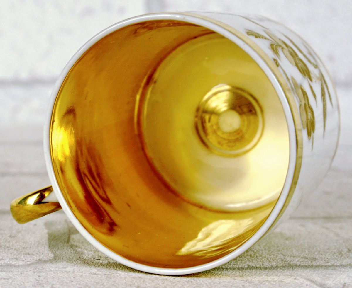 Cup And Saucer In Paris Porcelain - Early 19th Century-photo-3