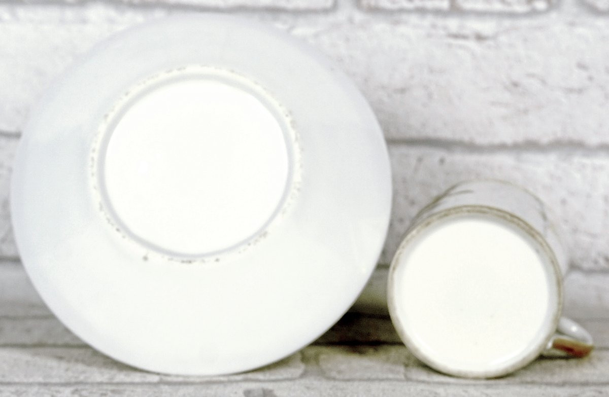 Cup And Saucer In Paris Porcelain - Early 19th Century-photo-5