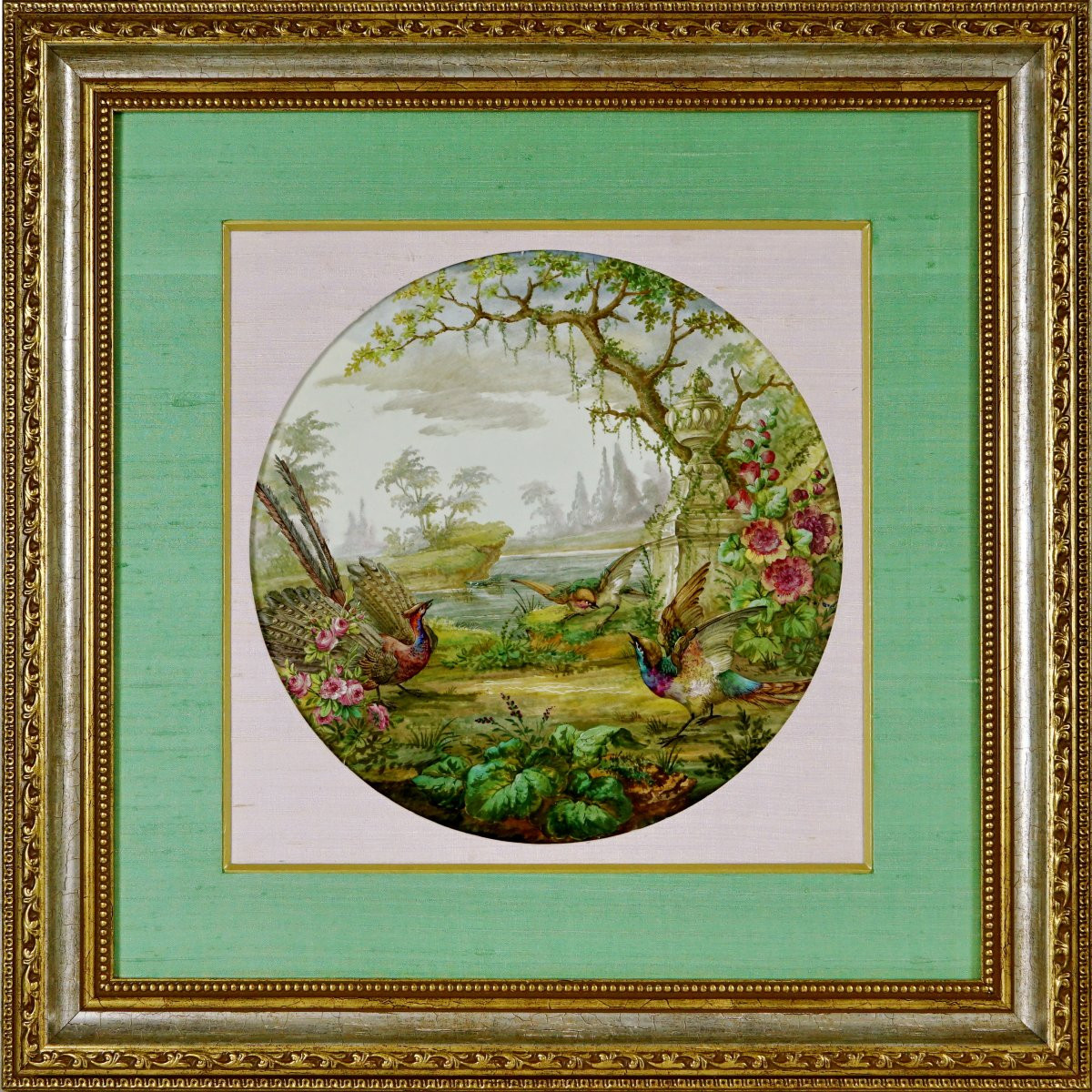 Large Round Porcelain Plaque - France - Undetermined Manufacture - 19th Century-photo-1