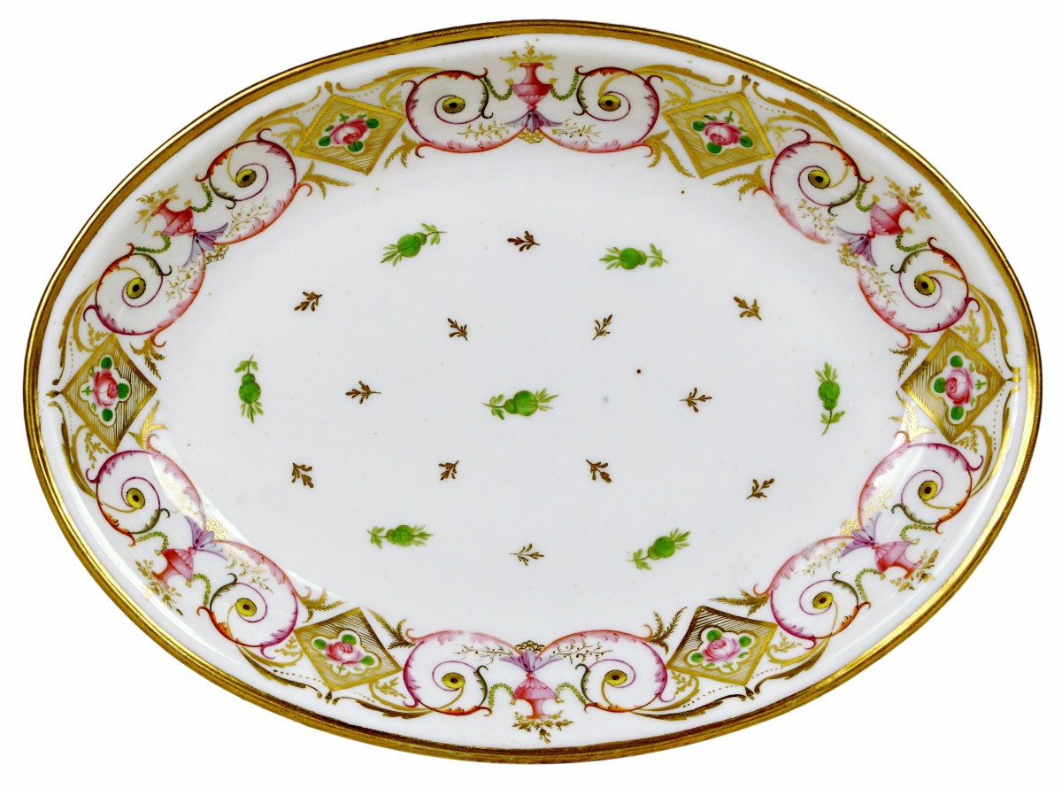 Oval Porcelain Dish From Paris - Nast Factory - Late 18th Century