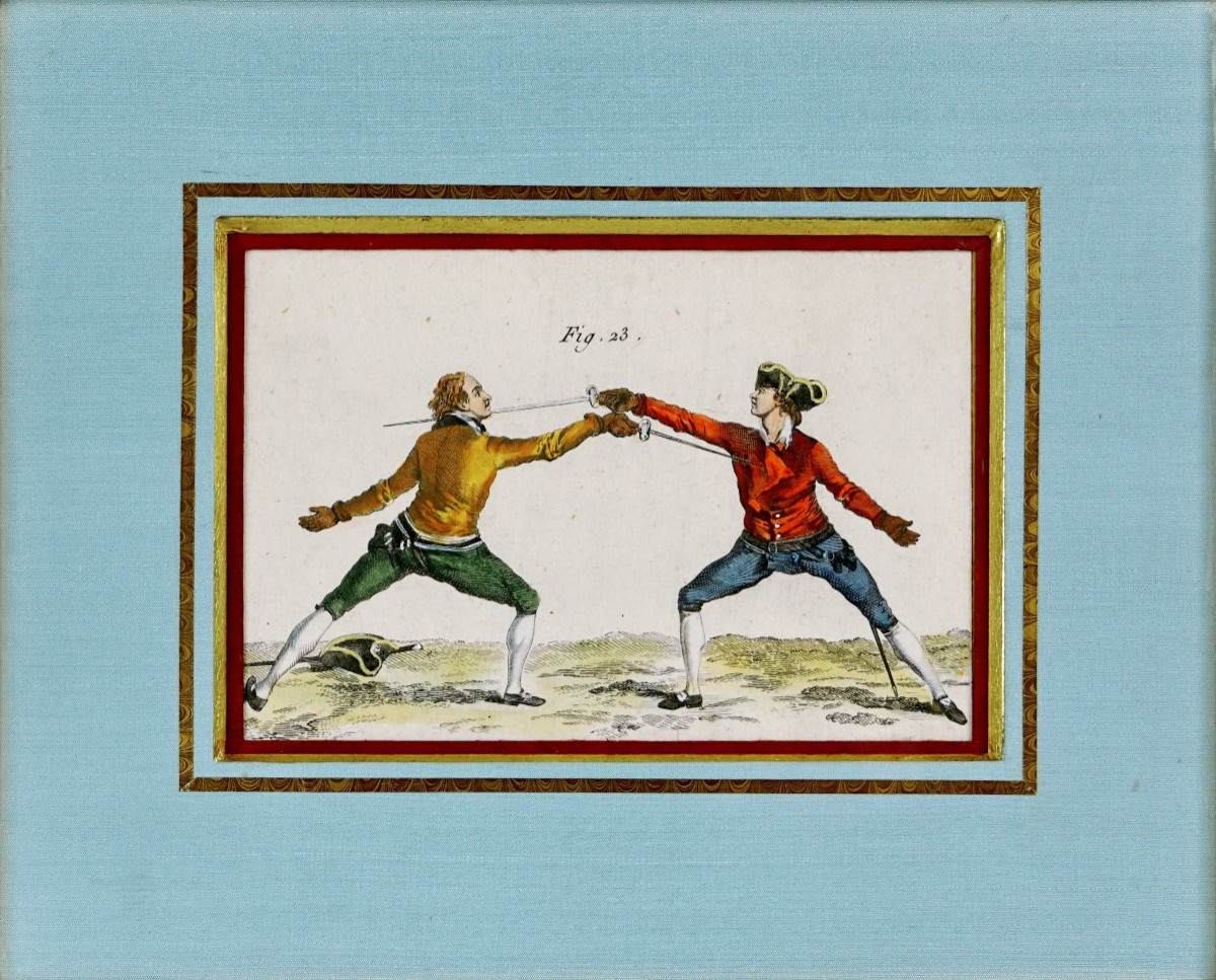 Engraving Fencing - Of The Quarte Riposte After The Quarte Parade - Ep. XVIII (1763)-photo-4