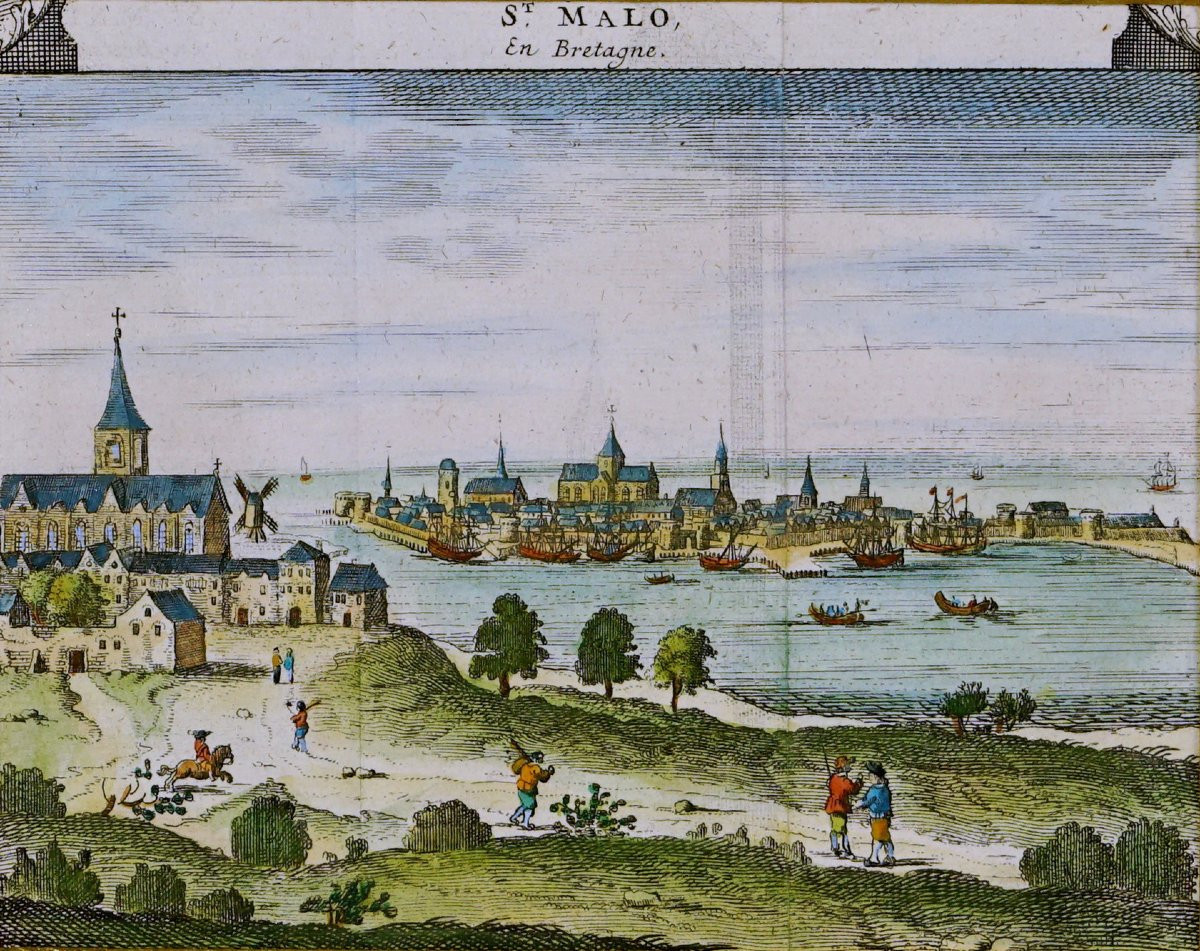 VUE DE SAINT MALO en BRETAGNE - Gravure - Ep. DÉBUT XVIIIe-photo-3