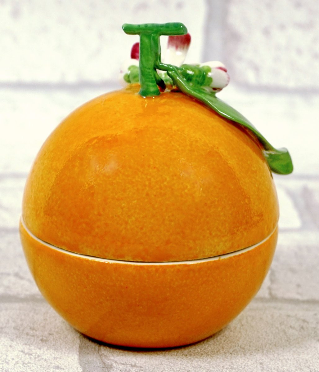 Trompe l'oeil Boite en forme de MANDARINE -  en porcelaine de Didier Gardillou-photo-1