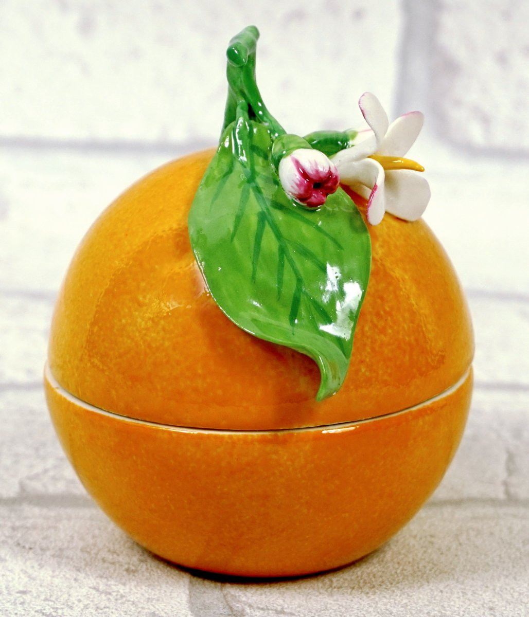 Trompe l'oeil Boite en forme de MANDARINE -  en porcelaine de Didier Gardillou-photo-2