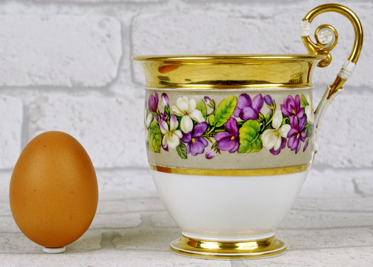 Grande TASSE à CHOCOLAT en porcelaine de PARIS - Ep. DEBUT XIXe-photo-3