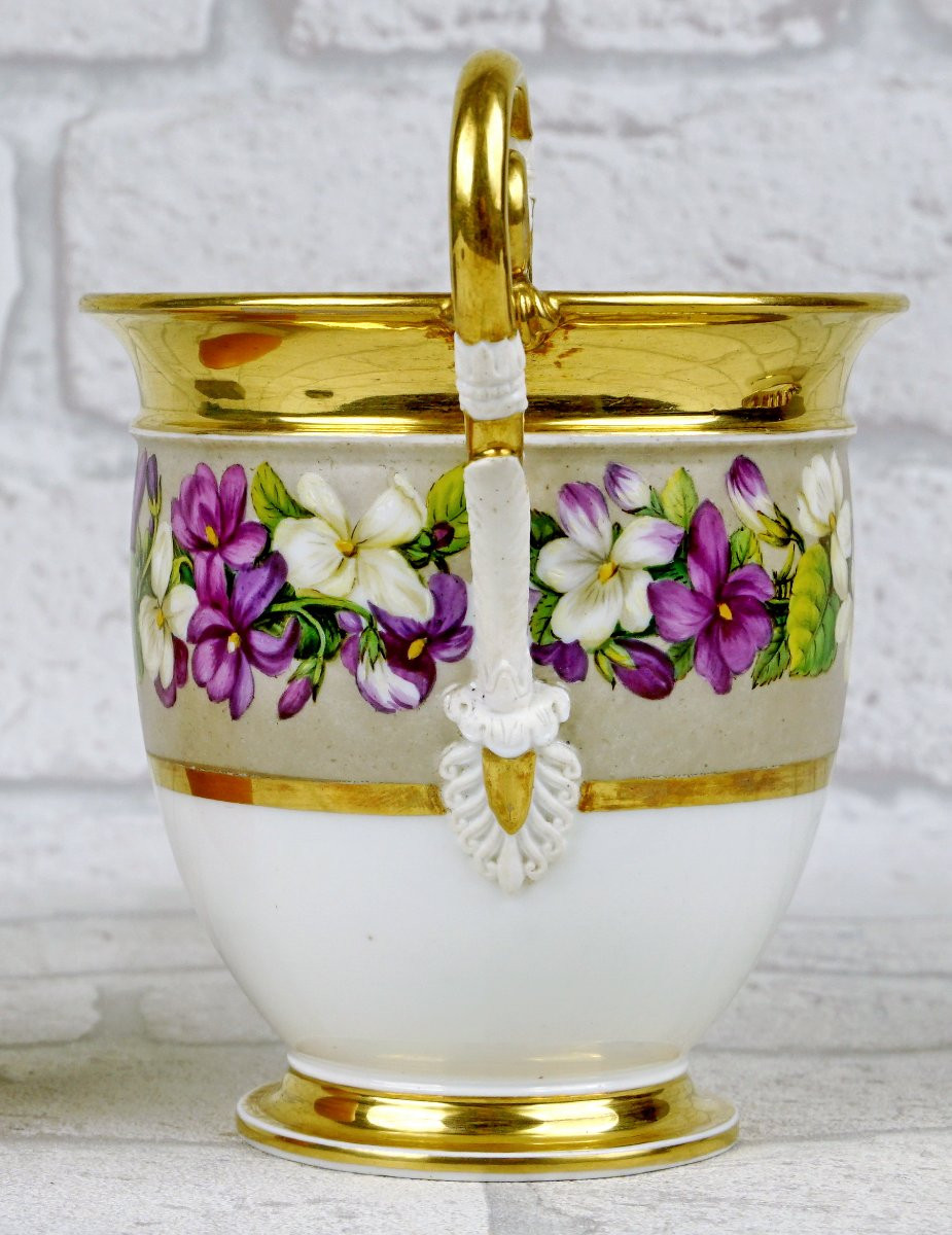 Grande TASSE à CHOCOLAT en porcelaine de PARIS - Ep. DEBUT XIXe-photo-4