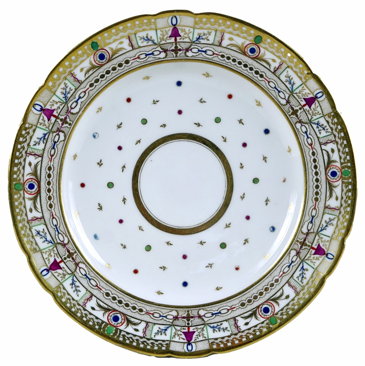 ASSIETTE - Manufacture du DUC d'ANGOULEME - Porcelaine de PARIS - XVIIIe