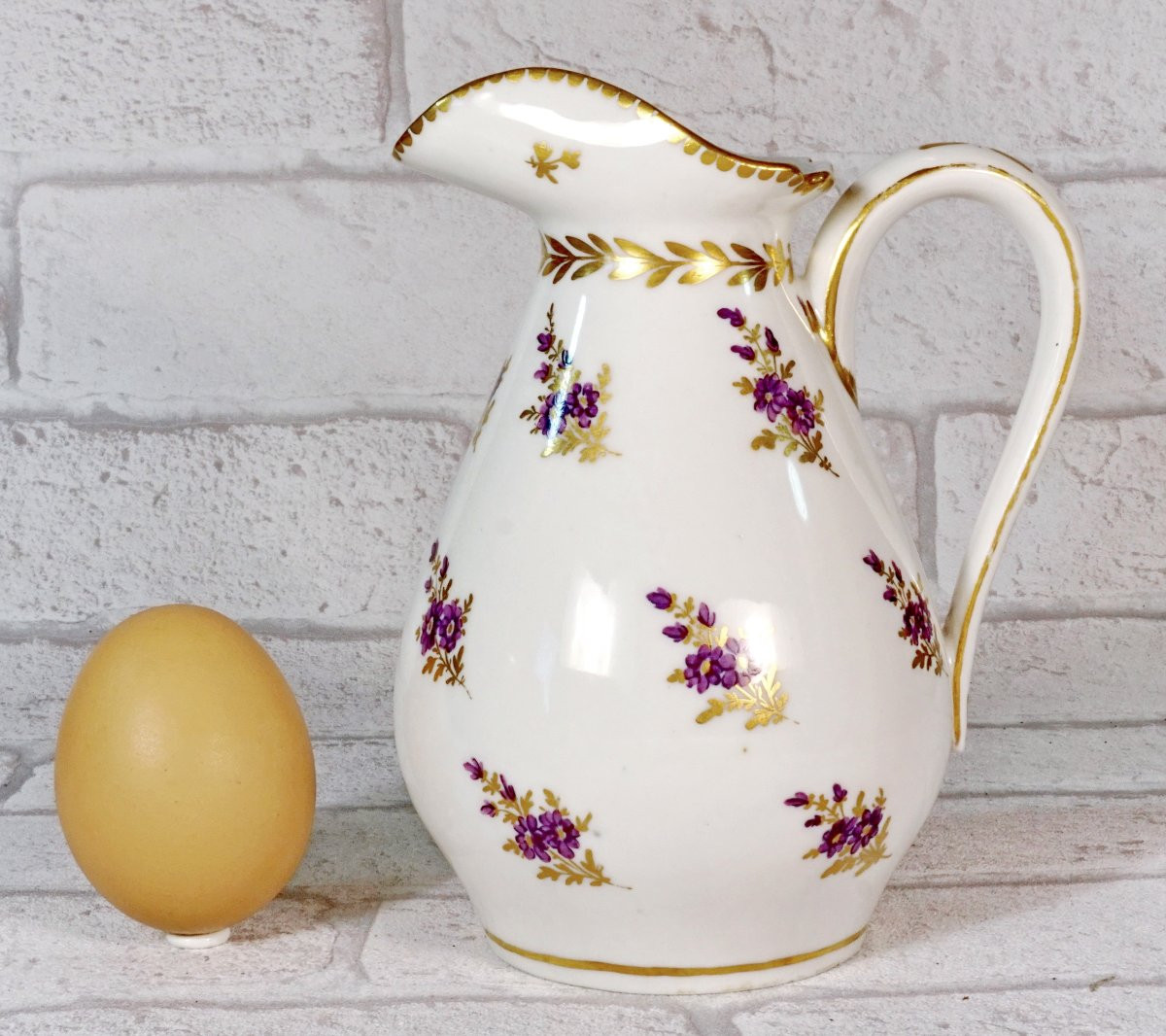 BROC à EAU et son BASSIN - Manufacture A LA REINE - Porcelaine de PARIS - Ep. XVIIIe-photo-3