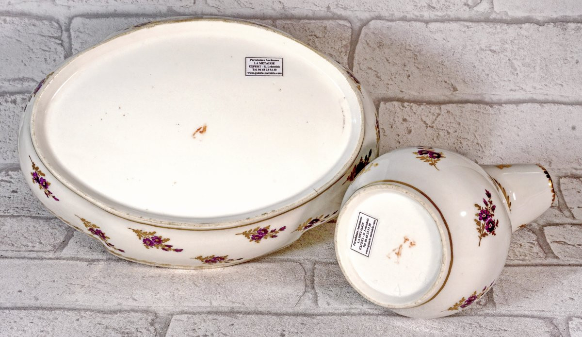 BROC à EAU et son BASSIN - Manufacture A LA REINE - Porcelaine de PARIS - Ep. XVIIIe-photo-6