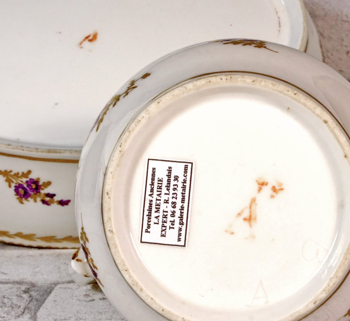 BROC à EAU et son BASSIN - Manufacture A LA REINE - Porcelaine de PARIS - Ep. XVIIIe-photo-7