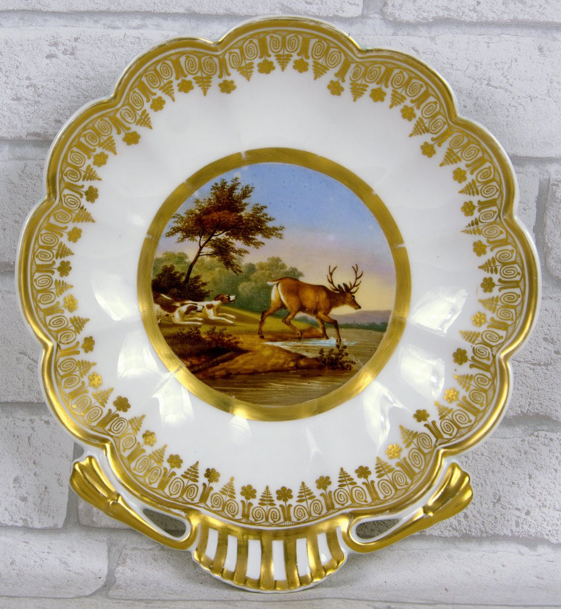 COMPOTIER COQUILLE - Manufacture de SCHOELCHER - Porcelaine de PARIS - Ep. DÉBUT XIXe-photo-3