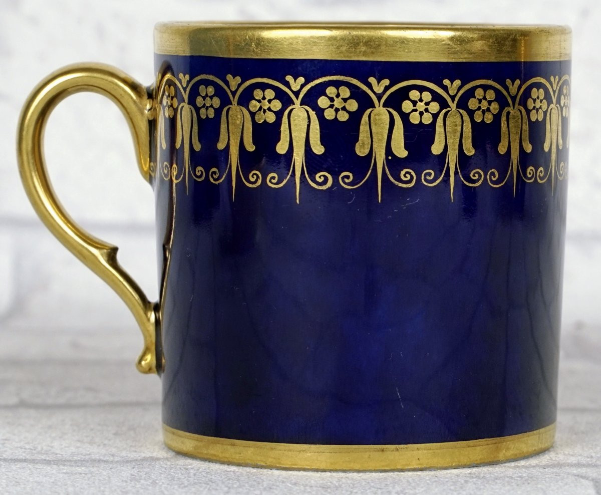 TASSE litron et sa SOUCOUPE - Atelier de FEUILLET  en porcelaine de PARIS - Ep. DEBUT XIXe-photo-4