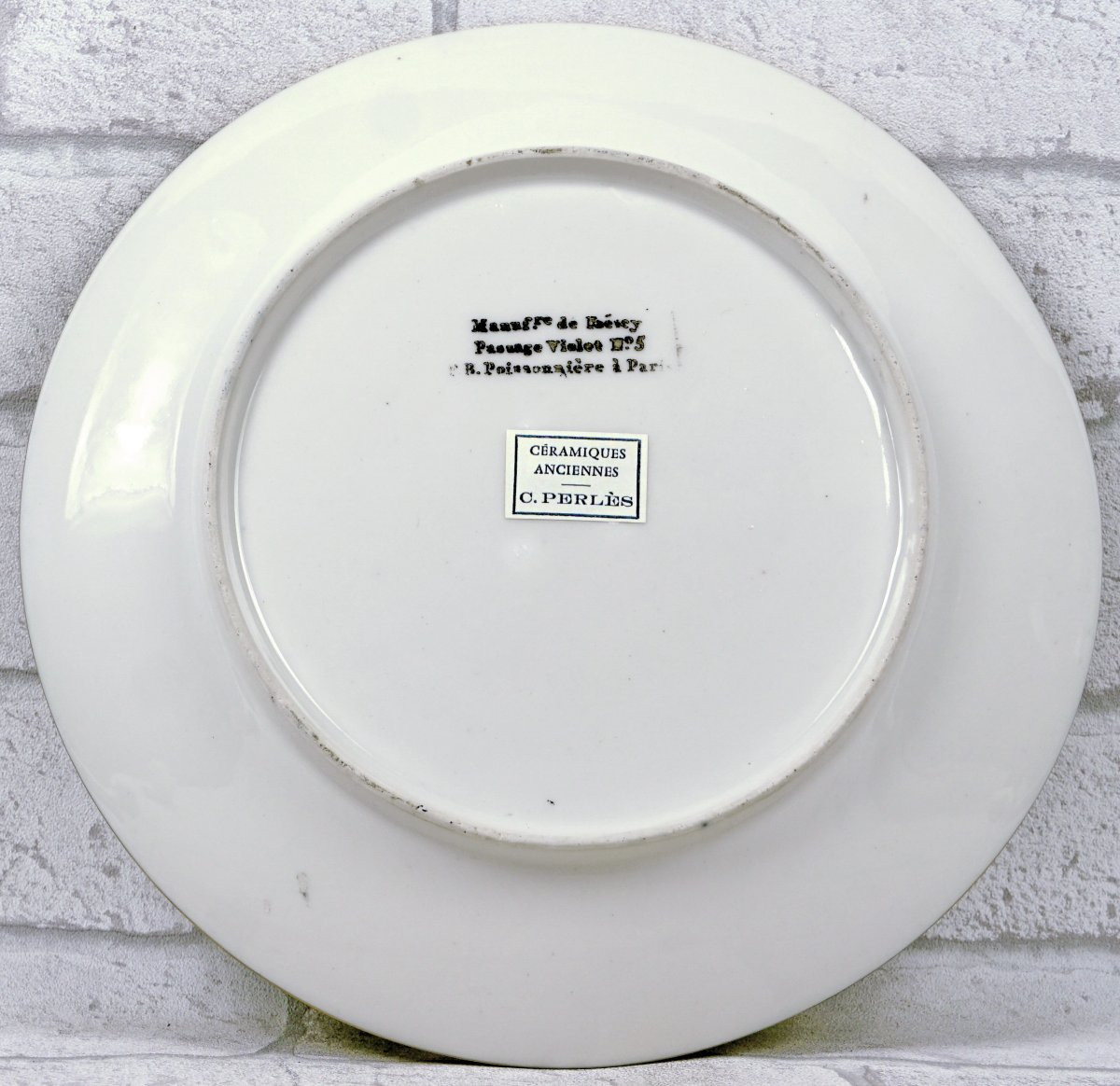 ASSIETTE - Manufacture de porcelaine de LA FOESCY (FOECY dans le CHER) - Ep. DEBUT XIXe-photo-2