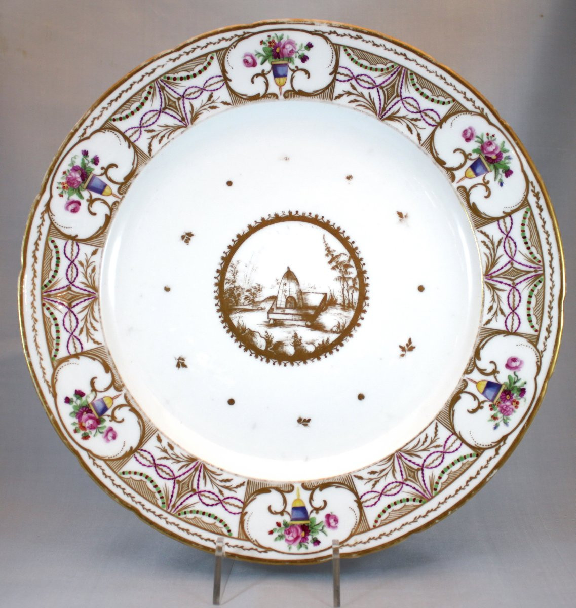 Assiette Decorated With A Ruche - Paris Porcelain - Manufacture De La Rue Amelot - 18th C.-photo-3