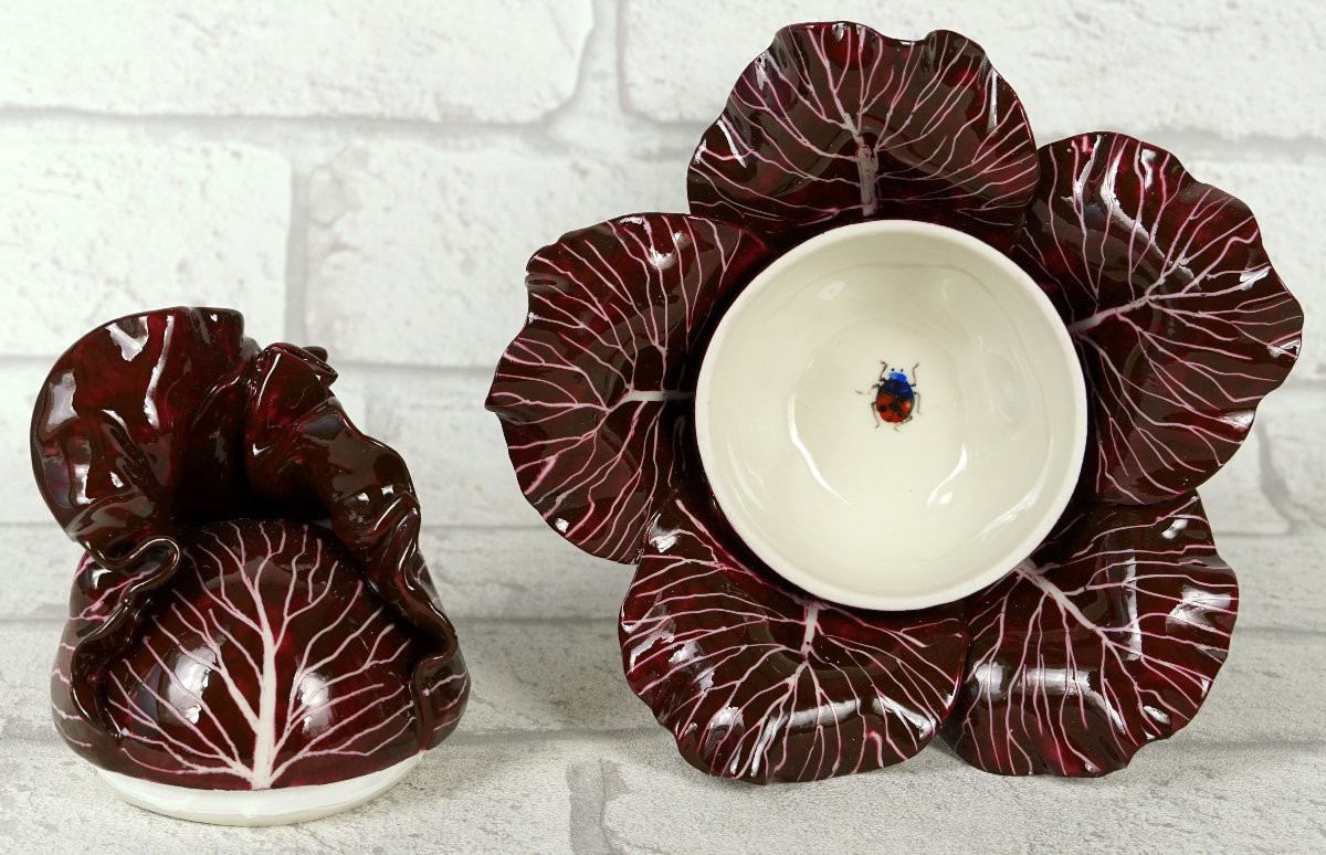 Trompe l'Oeil Box In The Shape Of A Red Chou In Porcelain By Didier Gardillou-photo-1