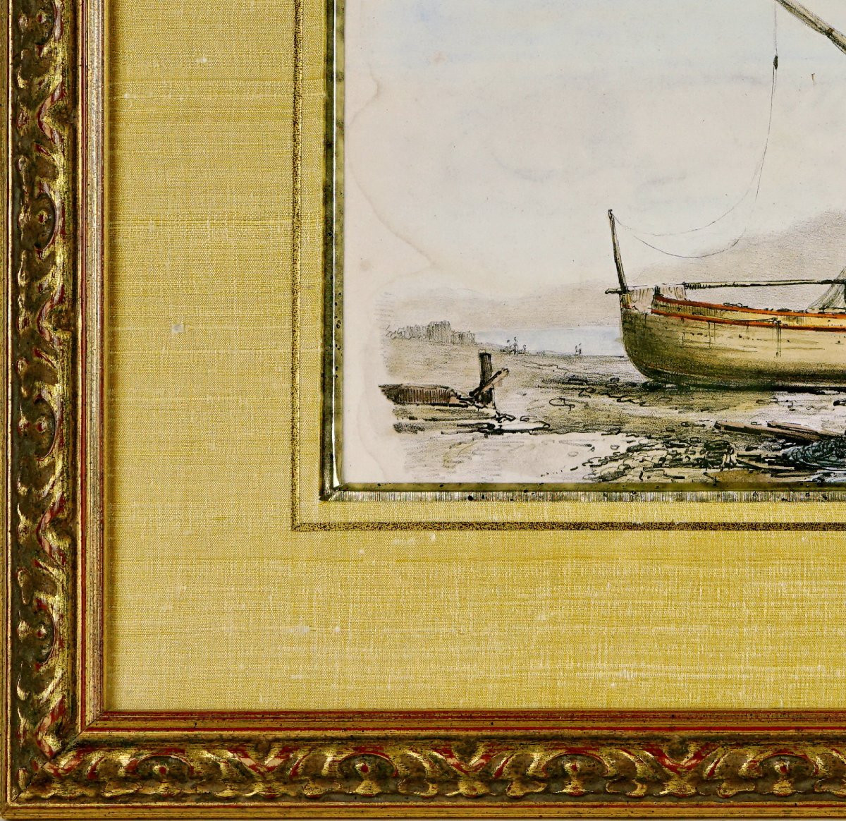 Gravure de NAPLES  et sa région - BARQUE NAPOLITAINE dite "GOZZO"- Ep. XIXe-photo-2