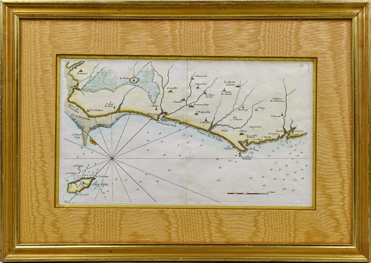 Rare Carte Marine De La Vendée - N°27 - De Beauvoir Aux Les Sables d'Olonnes - Ep. XVIIIe