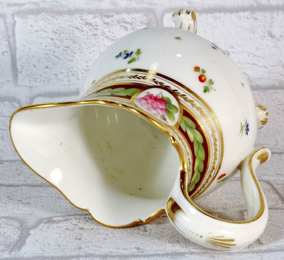 Grand Pot à Lait Tripode - Manufacture De Clignancourt - Paris Porcelain - 18th Century-photo-2