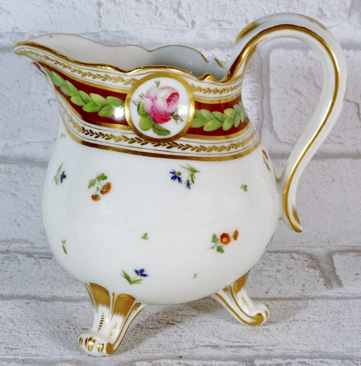 Grand Pot à Lait Tripode - Manufacture De Clignancourt - Paris Porcelain - 18th Century-photo-5