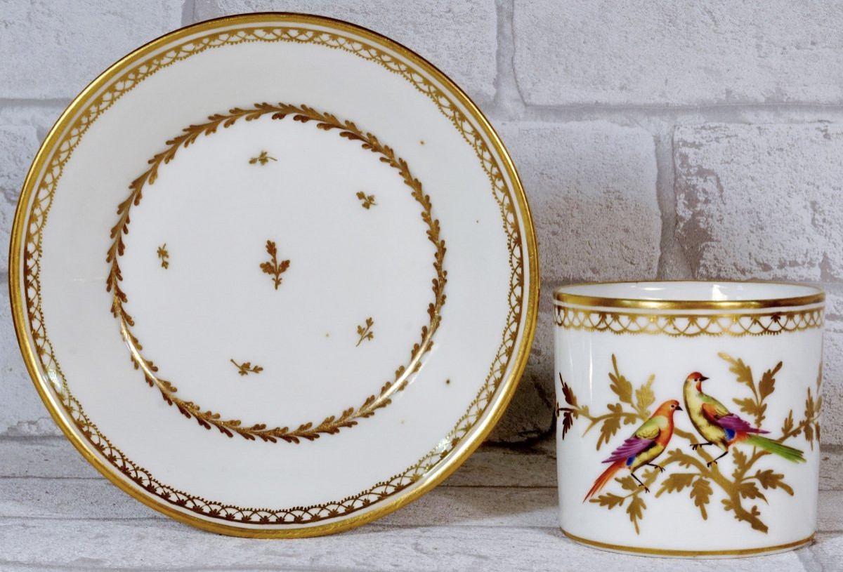 Tasse And Its Soucoupe In Porcelain Of Paris - Manufacture / Atelier Vve Et Cie - Ep. XVIIIe-photo-3