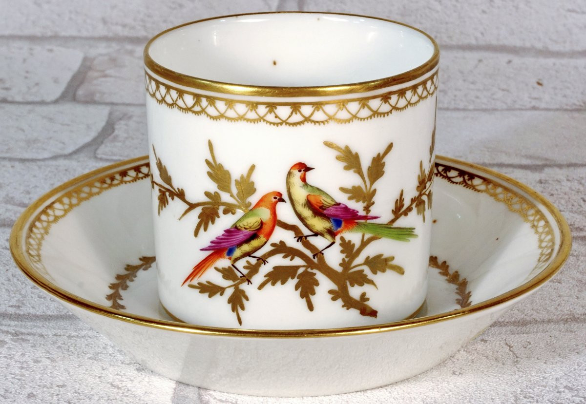 Tasse And Its Soucoupe In Porcelain Of Paris - Manufacture / Atelier Vve Et Cie - Ep. XVIIIe-photo-6