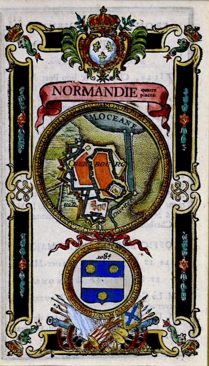 NORMANDIE - RARE PLAN de CHERBOURG - Gravure - Ep. XVIIIe-photo-3