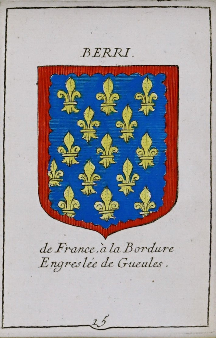 CARTE du BERRY et son BLASON - Rare gravure - Ep. MILIEU XVIIe-photo-4
