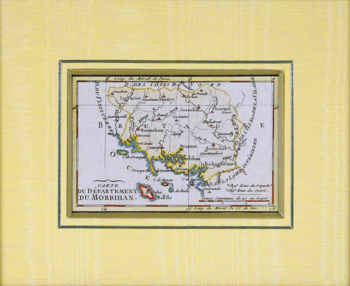 Gravure du MORBIHAN (56) - Carte Départementale - Ep. RÉVOLUTIONNAIRE (1791)-photo-4