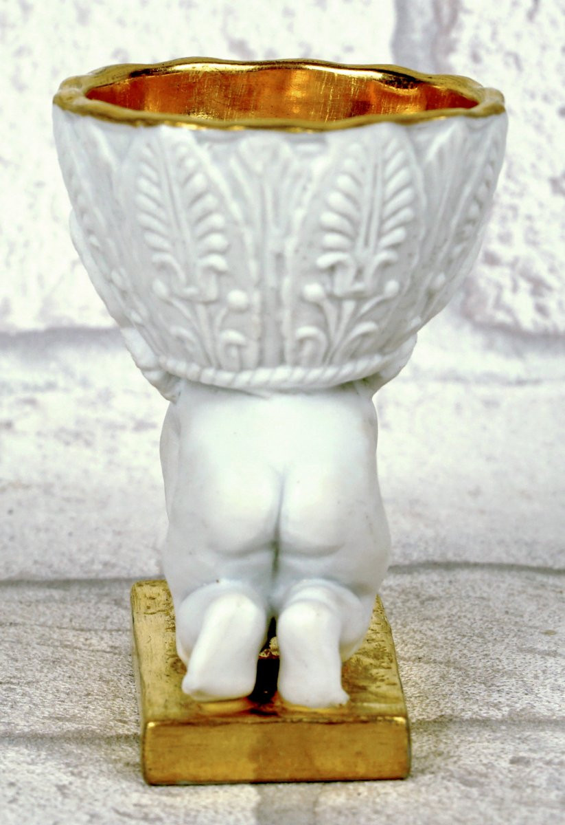 COQUETIER en porcelaine de PARIS  - Manufacture de DAGOTY - Ep. EMPIRE-photo-4