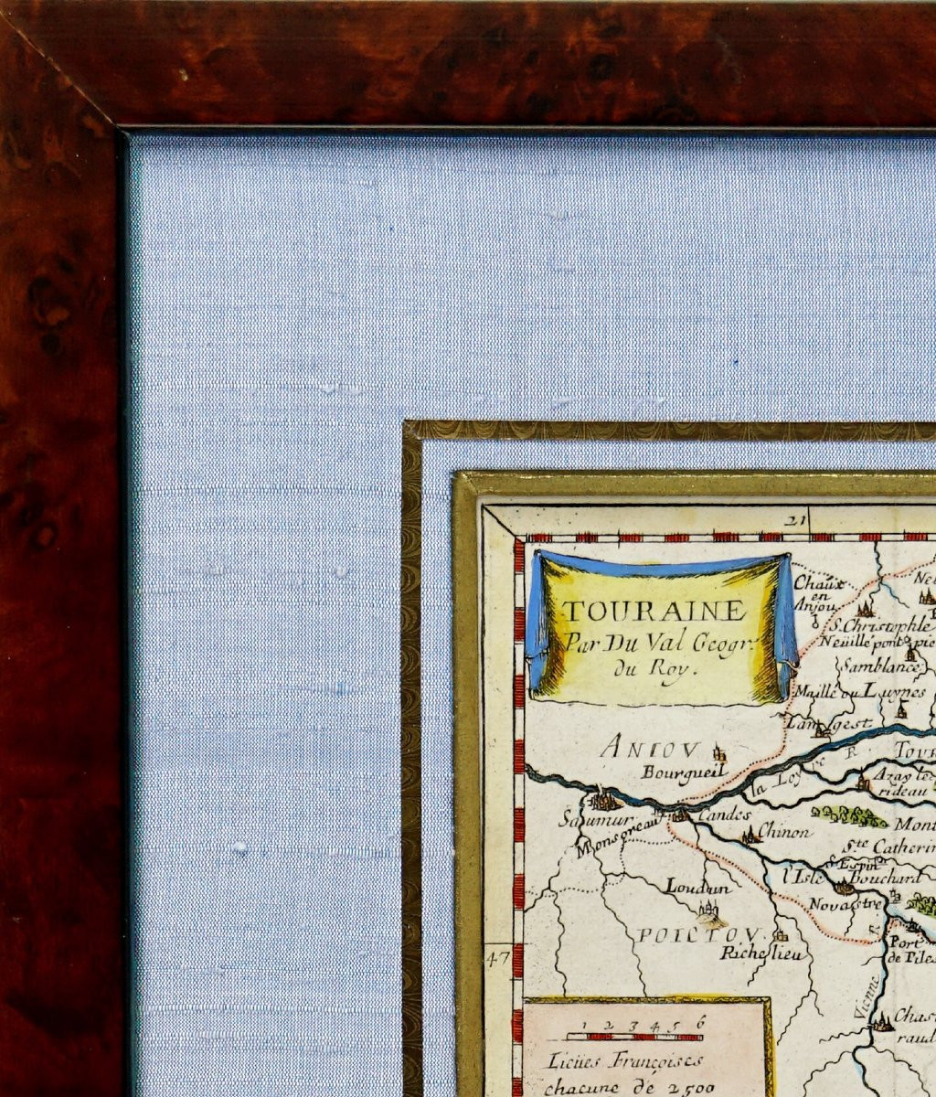 Engraving Map Of Touraine And Its Blason - Ep. Mid 17th Century-photo-2