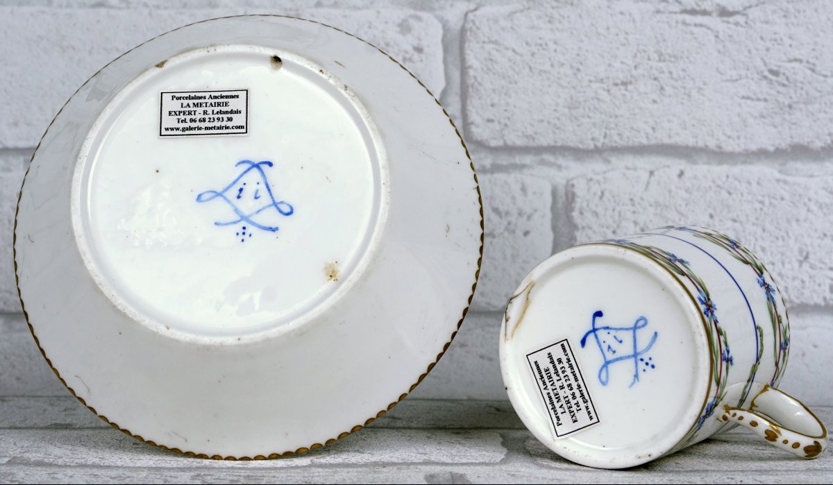 TASSE et sa SOUCOUPE en Porcelaine de SEVRES - Provenant du SERVICE DU GOBELET DU ROI - XVIIIe-photo-4