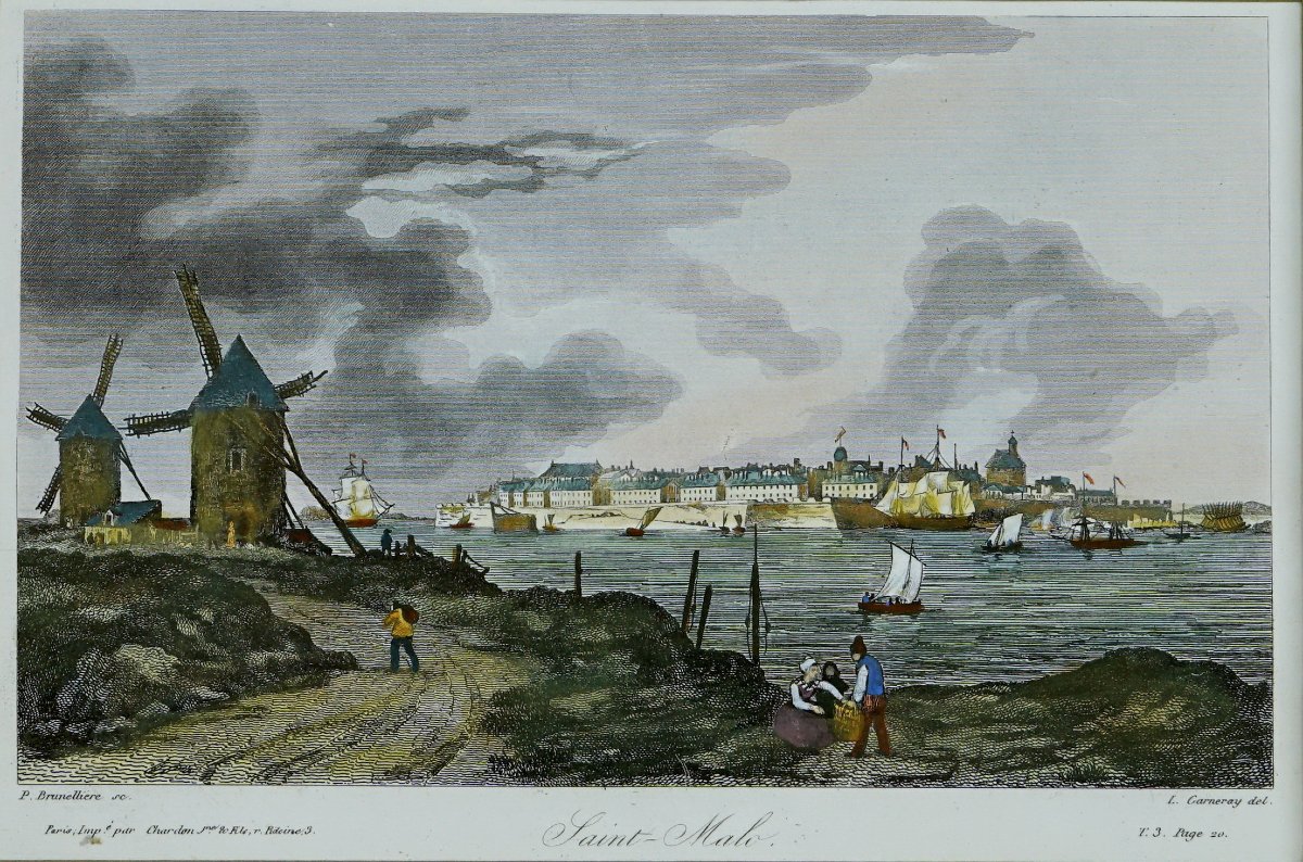 Gravure de la ville de "SAINT MALO" - Ep. 1ere MOITIE XIXe (1837)-photo-3