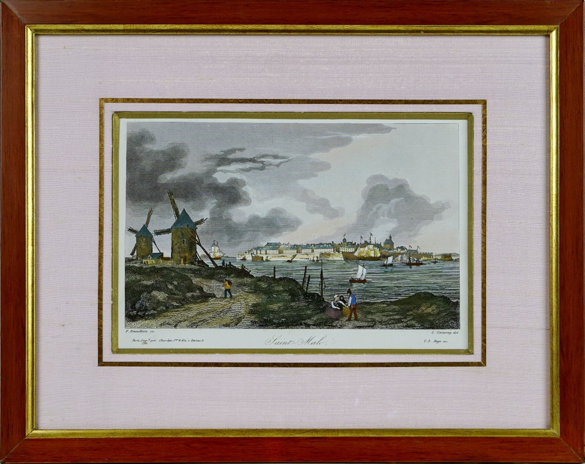 Gravure de la ville de "SAINT MALO" - Ep. 1ere MOITIE XIXe (1837)