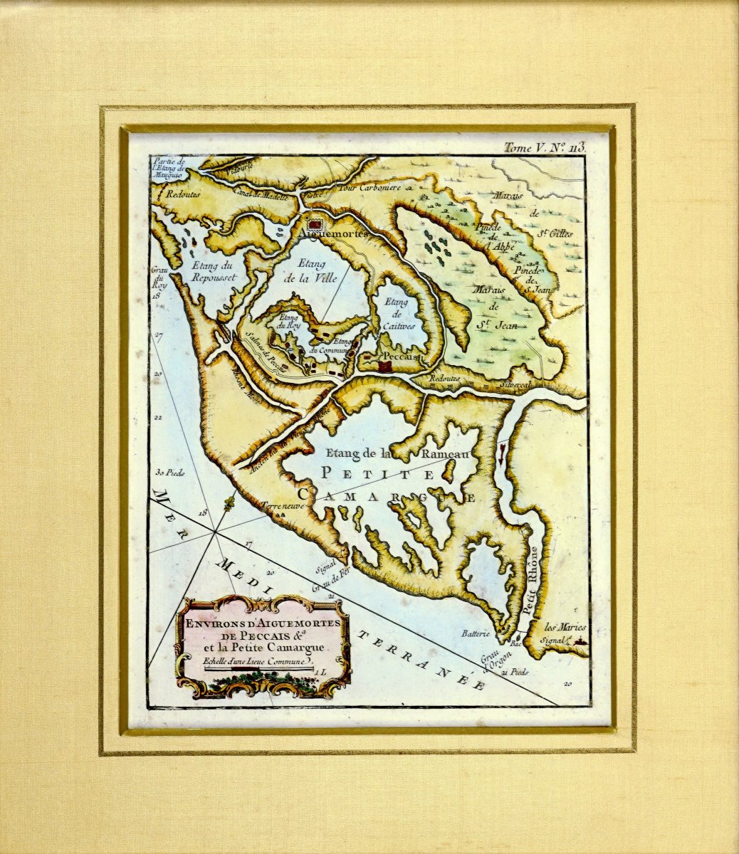 CARTE MARINE des "ENVIRONS D'AIGUEMORTES DE PECCAIS & DE LA PETITE CAMARGUE - Ep. XVIIIe-photo-4