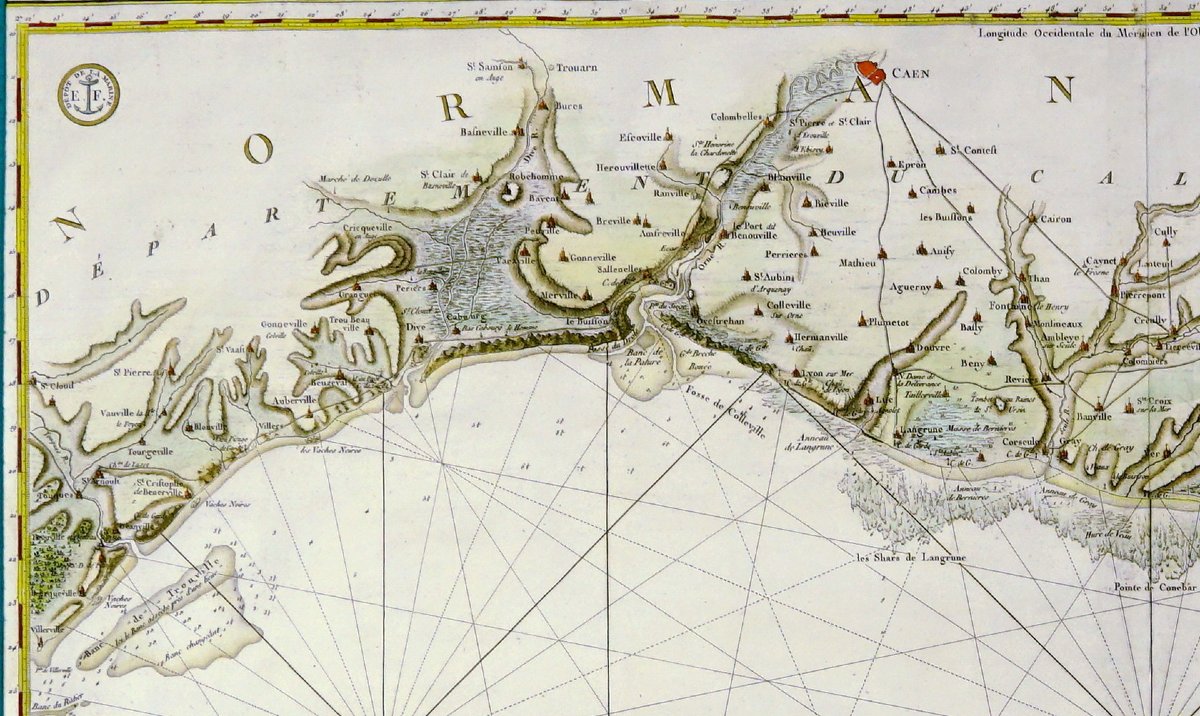 BELLE et GRANDE CARTE MARINE - DEPUIS LE HAVRE de GRÂCE JUSQU'A ISIGNY SUR MER - Ep. XVIIIe-photo-2