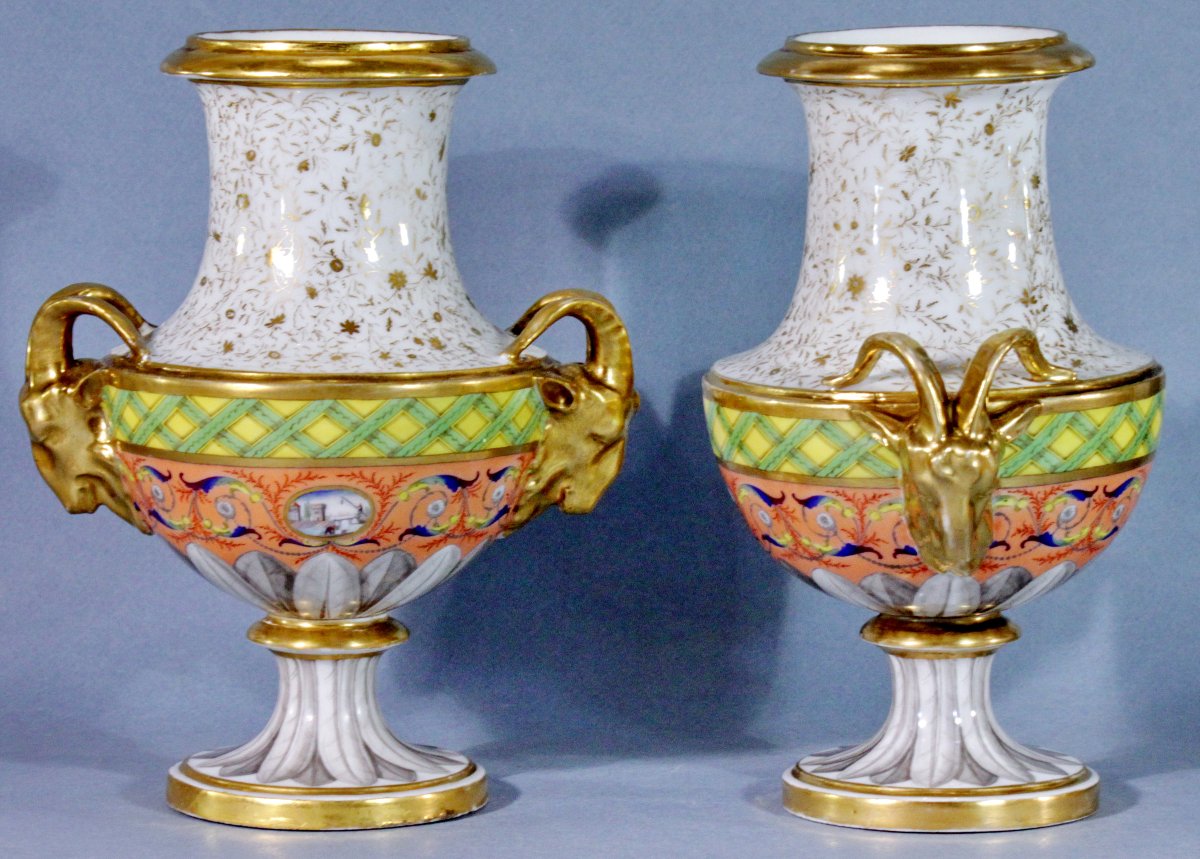 Pair Of Vases - France - Manufacture Indéterminée - Attributed To Paris - 18th C.-photo-2