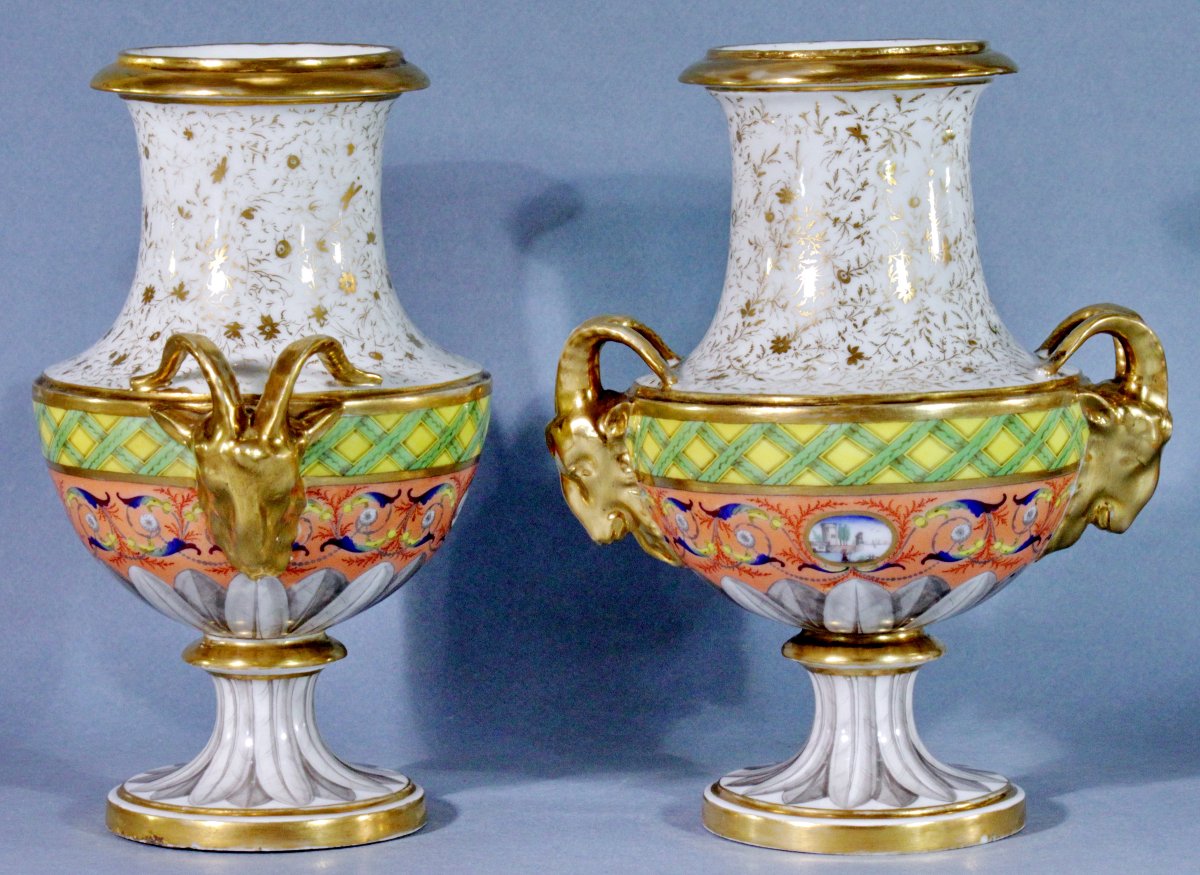Pair Of Vases - France - Manufacture Indéterminée - Attributed To Paris - 18th C.-photo-3