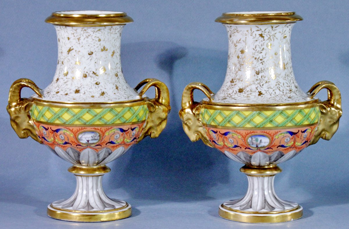Pair Of Vases - France - Manufacture Indéterminée - Attributed To Paris - 18th C.-photo-4