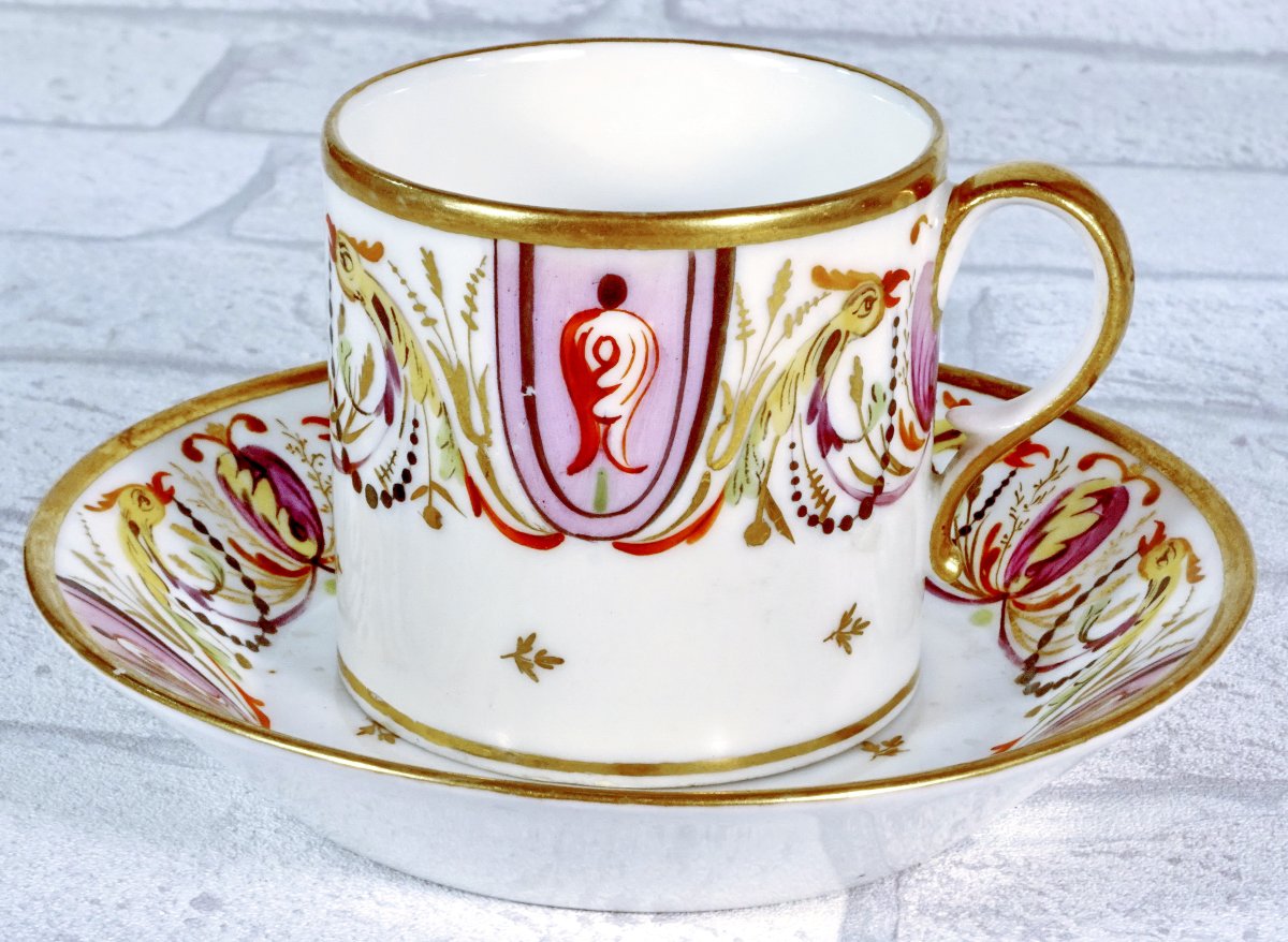 Cup And Saucer - France  - Attributed To  Paris Porcelain - Directoire-consulate Period-photo-2