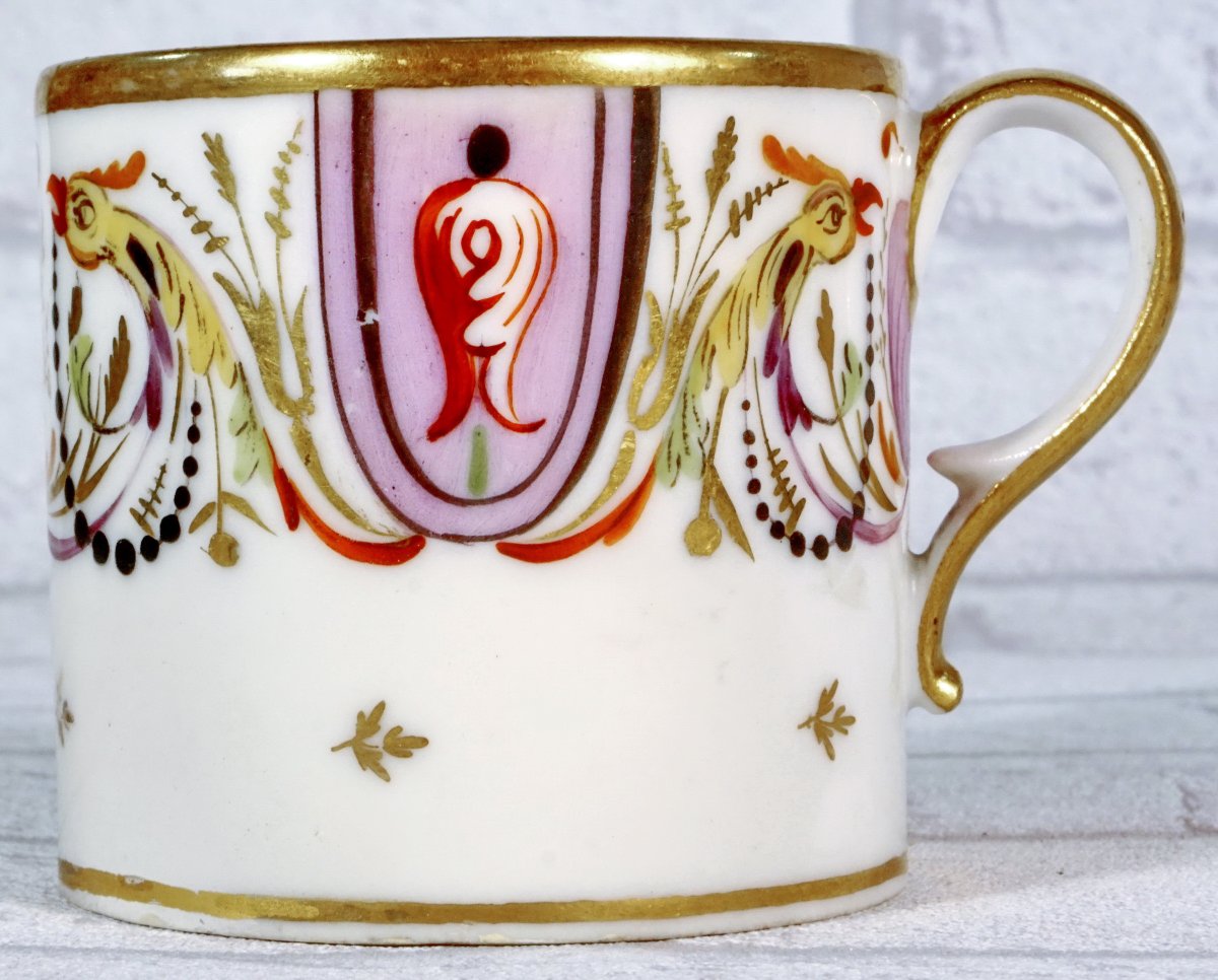 Cup And Saucer - France  - Attributed To  Paris Porcelain - Directoire-consulate Period-photo-3
