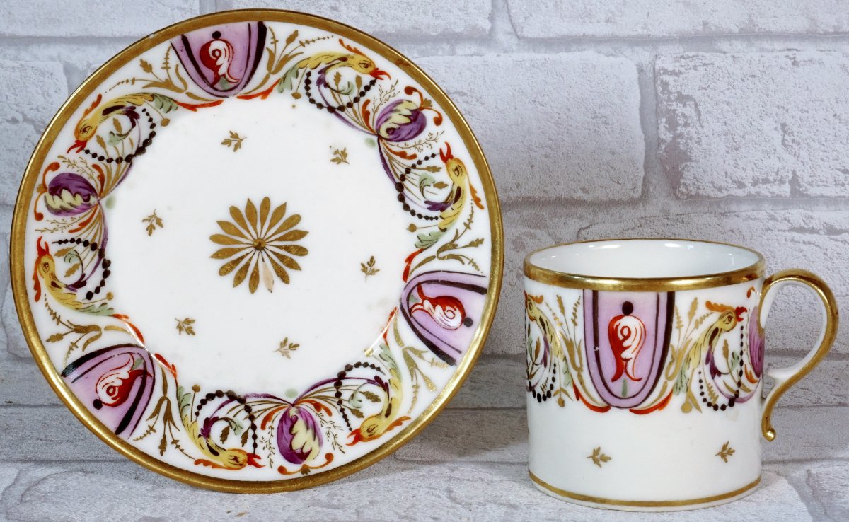 Cup And Saucer - France  - Attributed To  Paris Porcelain - Directoire-consulate Period-photo-5