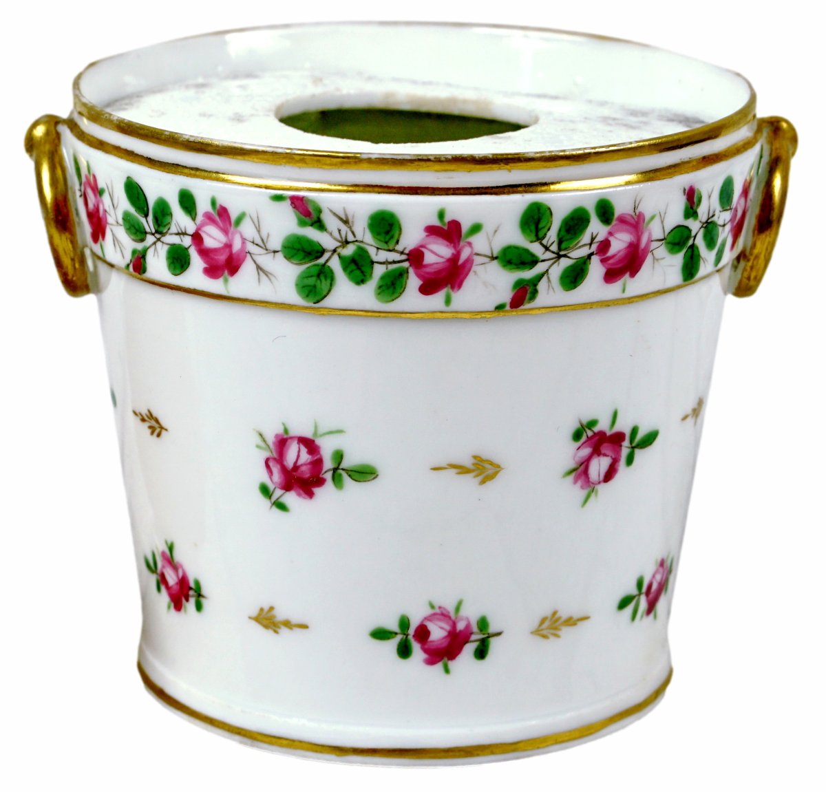 Flower Onion Pot Or Onion Planter - Made Of Paris Porcelain - 18th Century 