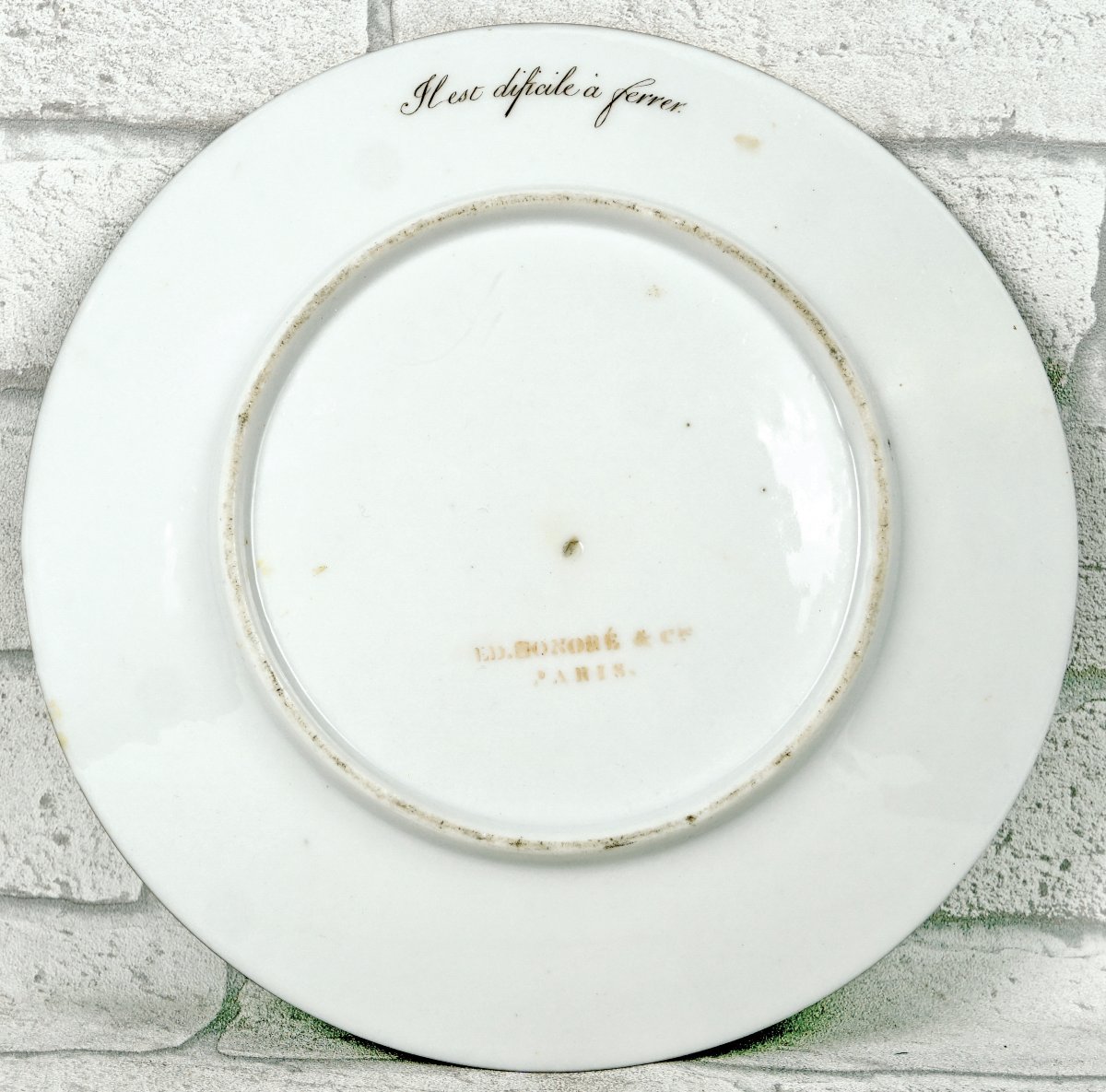 Paris Porcelain Equestrian Plate - Manufacture De Honore Et Cie - Early 19th Century-photo-2