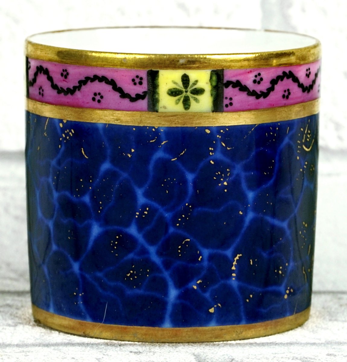 TASSE Litron et sa SOUCOUPE  décor "LAPIS LAZULI" porcelaine de la Manufacture de LOCRE - PARIS-photo-1