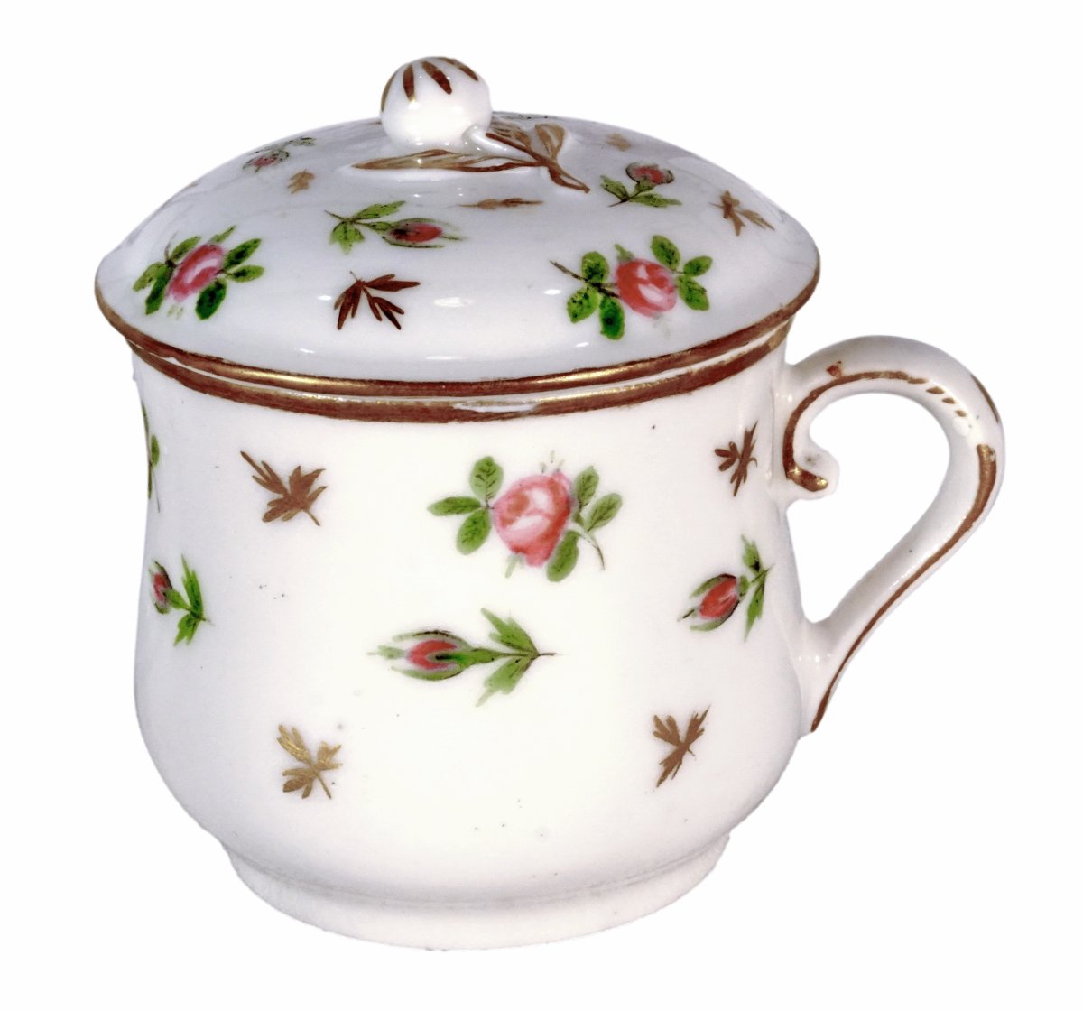  Porcelain Cream Jar Or Juice Jar From The Locré Manufactory - Paris - 18th Century